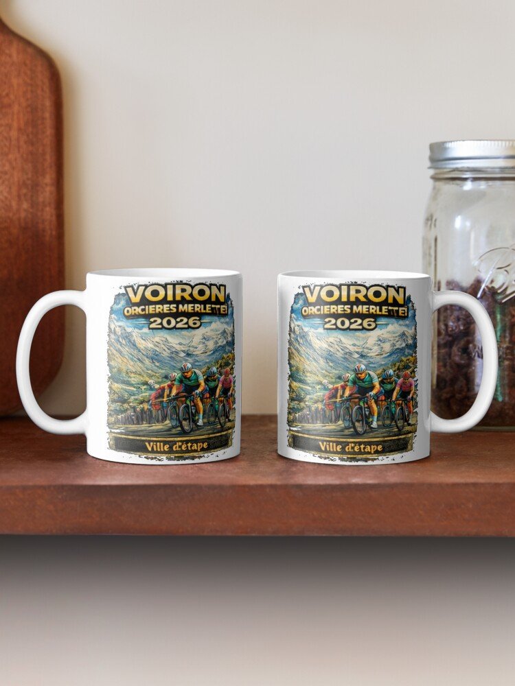 Mug vintage Voiron Orcières-Merlette 2026 inspiré d’une étape cycliste française